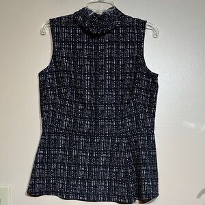 Brooks Brothers Black and White Sleeveless Blouse